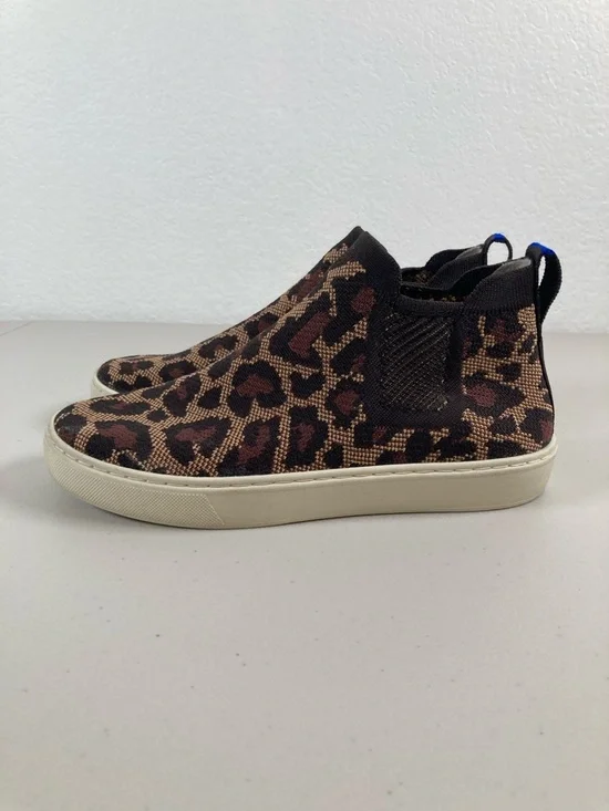 Rothy's Chelsea Wildcat Leopard Print Ankle Boots Sneaker Size 7 - Picture 3 of 12